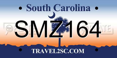 SMZ164 South Carolina License Plate
