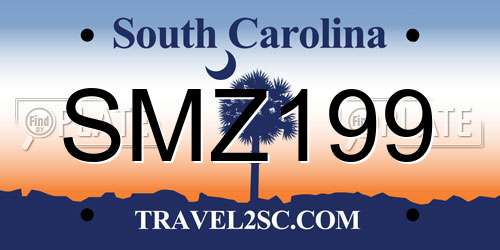 SMZ199 South Carolina License Plate