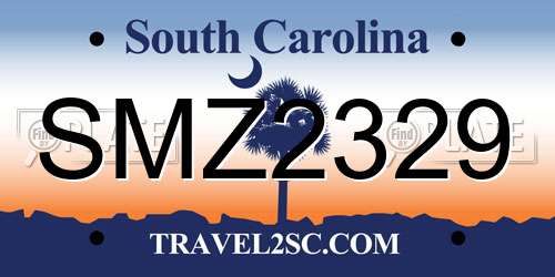 SMZ2329 South Carolina License Plate