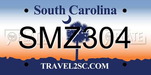 SMZ304 South Carolina License Plate