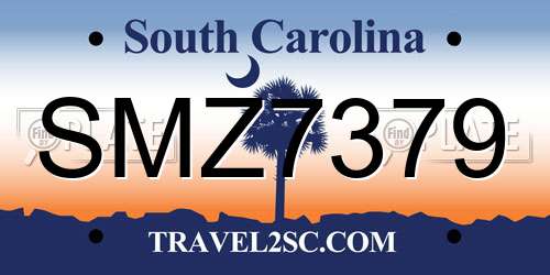 SMZ7379 South Carolina License Plate