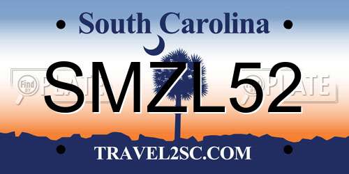 SMZL52 South Carolina License Plate