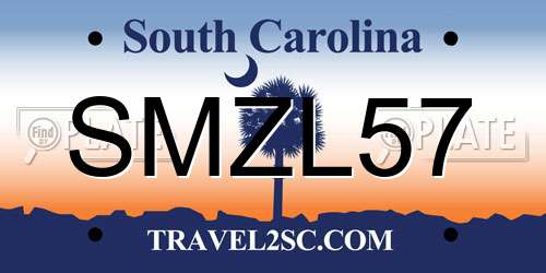 SMZL57 South Carolina License Plate