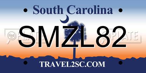 SMZL82 South Carolina License Plate