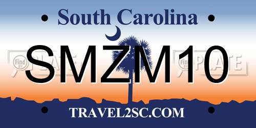 SMZM10 South Carolina License Plate