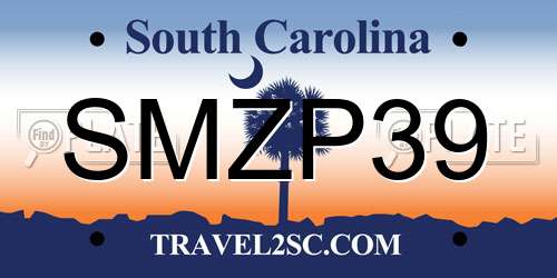 SMZP39 South Carolina License Plate