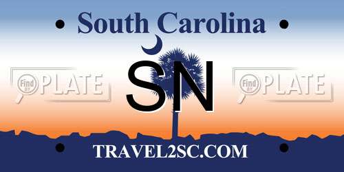 SN South Carolina License Plate