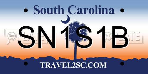 SN1S1B South Carolina License Plate