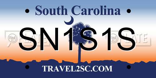 SN1S1S South Carolina License Plate