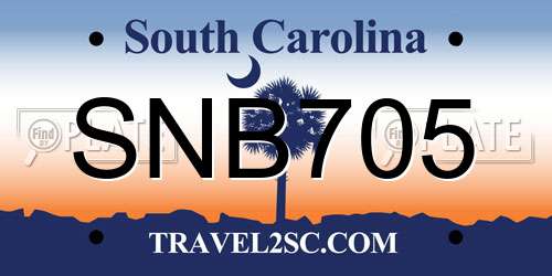 SNB705 South Carolina License Plate