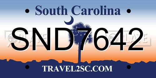 SND7642 South Carolina License Plate