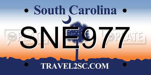 SNE977 South Carolina License Plate