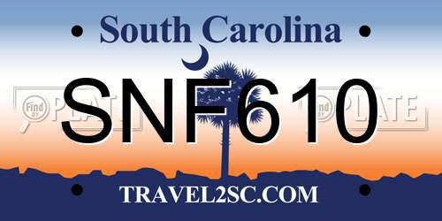 SNF610 South Carolina License Plate