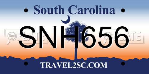 SNH656 South Carolina License Plate