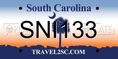 SNI133 South Carolina License Plate