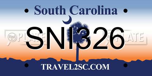 SNI326 South Carolina License Plate