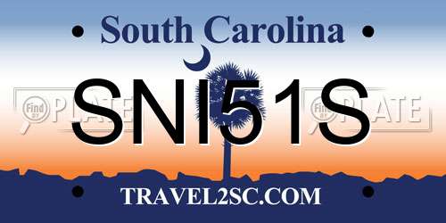 SNI51S South Carolina License Plate