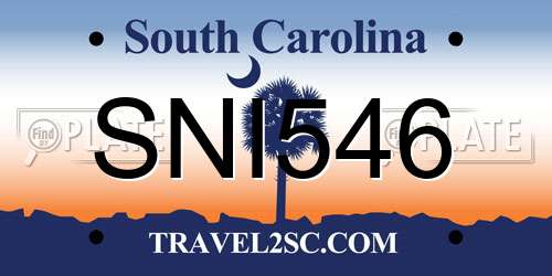 SNI546 South Carolina License Plate