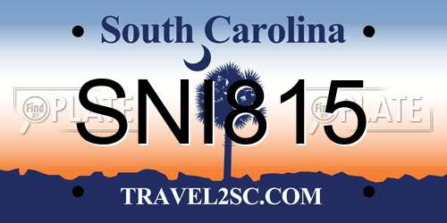 SNI815 South Carolina License Plate