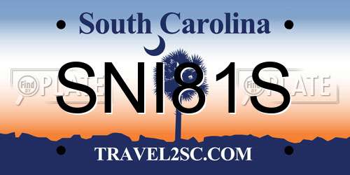 SNI81S South Carolina License Plate
