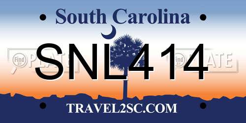 SNL414 South Carolina License Plate