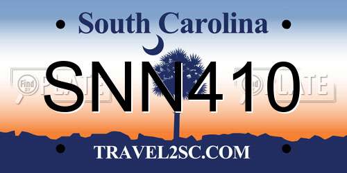 SNN410 South Carolina License Plate
