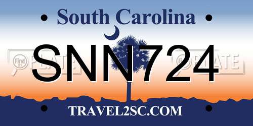 SNN724 South Carolina License Plate