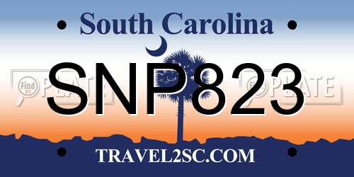 SNP823 South Carolina License Plate