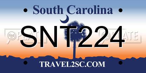 SNT224 South Carolina License Plate