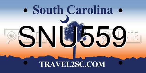 SNU559 South Carolina License Plate
