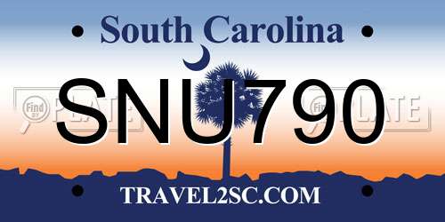 SNU790 South Carolina License Plate