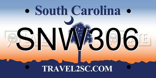 SNW306 South Carolina License Plate