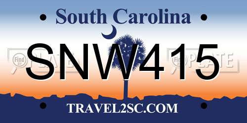 SNW415 South Carolina License Plate