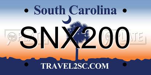 SNX200 South Carolina License Plate