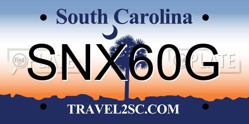SNX60G South Carolina License Plate