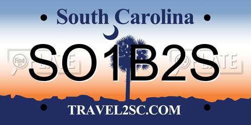 SO1B2S South Carolina License Plate
