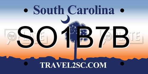 SO1B7B South Carolina License Plate