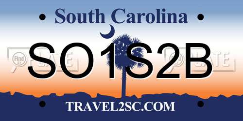 SO1S2B South Carolina License Plate