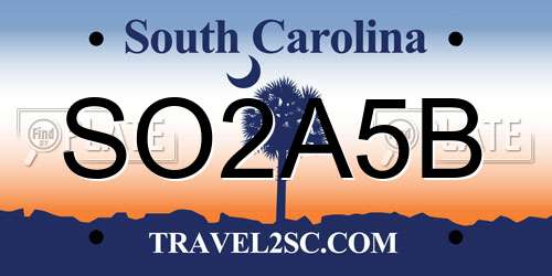 SO2A5B South Carolina License Plate