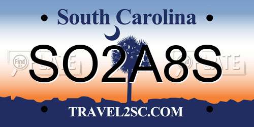 SO2A8S South Carolina License Plate
