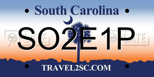 SO2E1P South Carolina License Plate