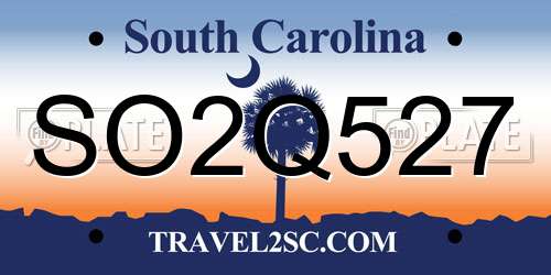 SO2Q527 South Carolina License Plate