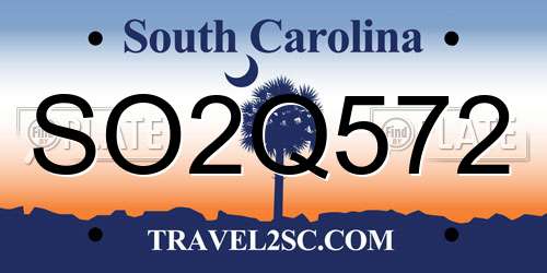 SO2Q572 South Carolina License Plate