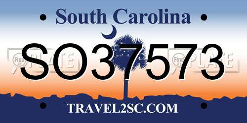 SO37573 South Carolina License Plate
