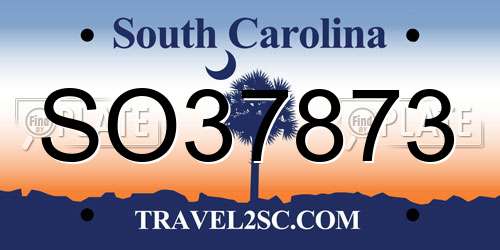 SO37873 South Carolina License Plate