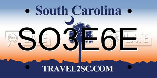 SO3E6E South Carolina License Plate