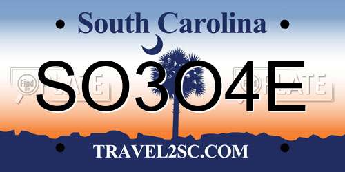 SO3O4E South Carolina License Plate