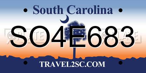 SO4E683 South Carolina License Plate