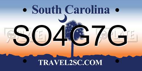 SO4G7G South Carolina License Plate