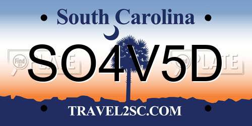 SO4V5D South Carolina License Plate